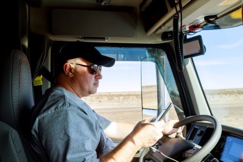 A negligent truck driver sends a text message while operating his truck. 